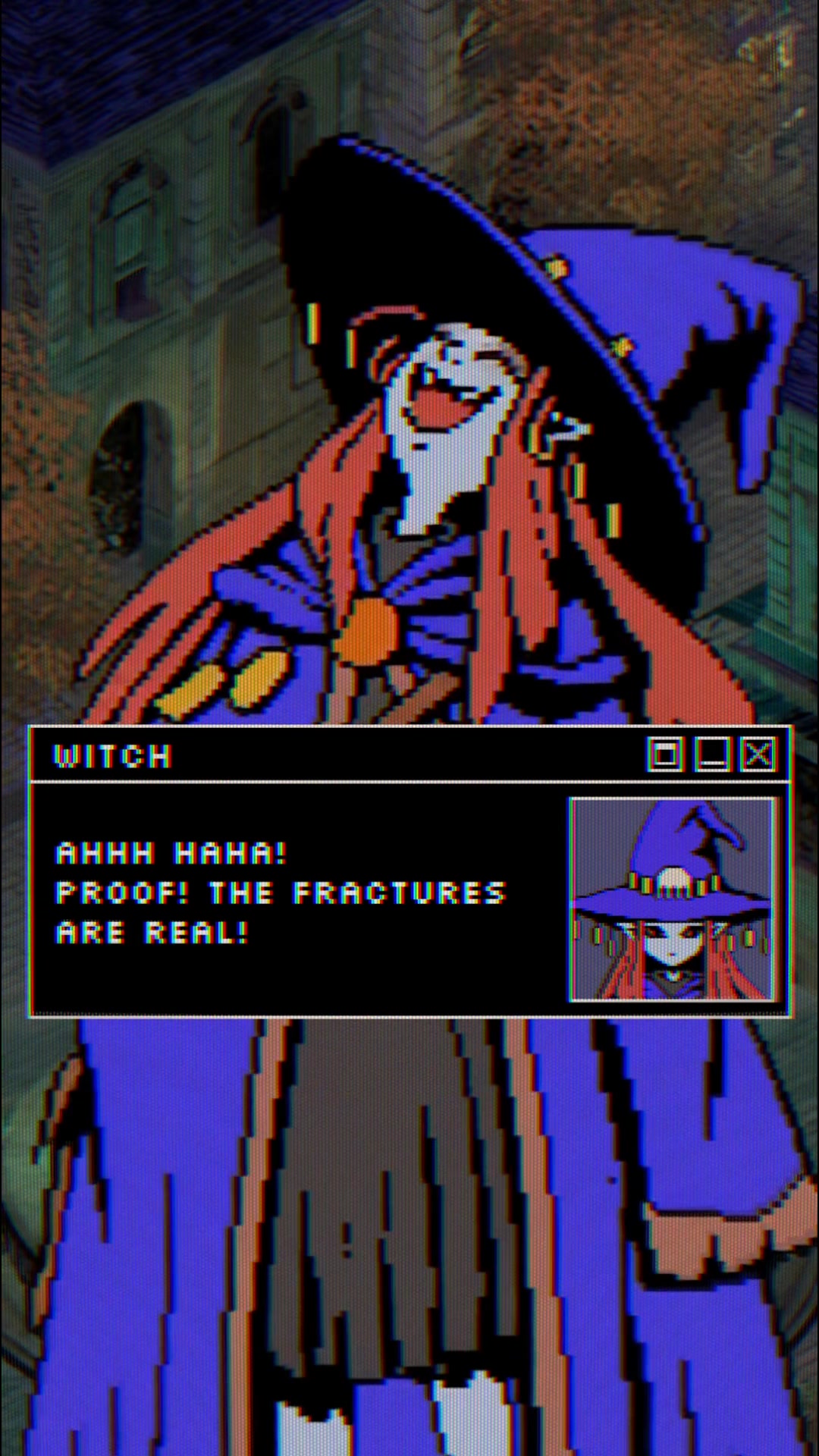 The pixel-art adventure continues in a glowing game world.